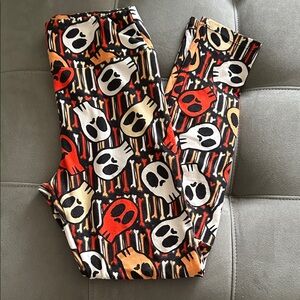 LuLa Roe Halloween Skull Print Leggings
